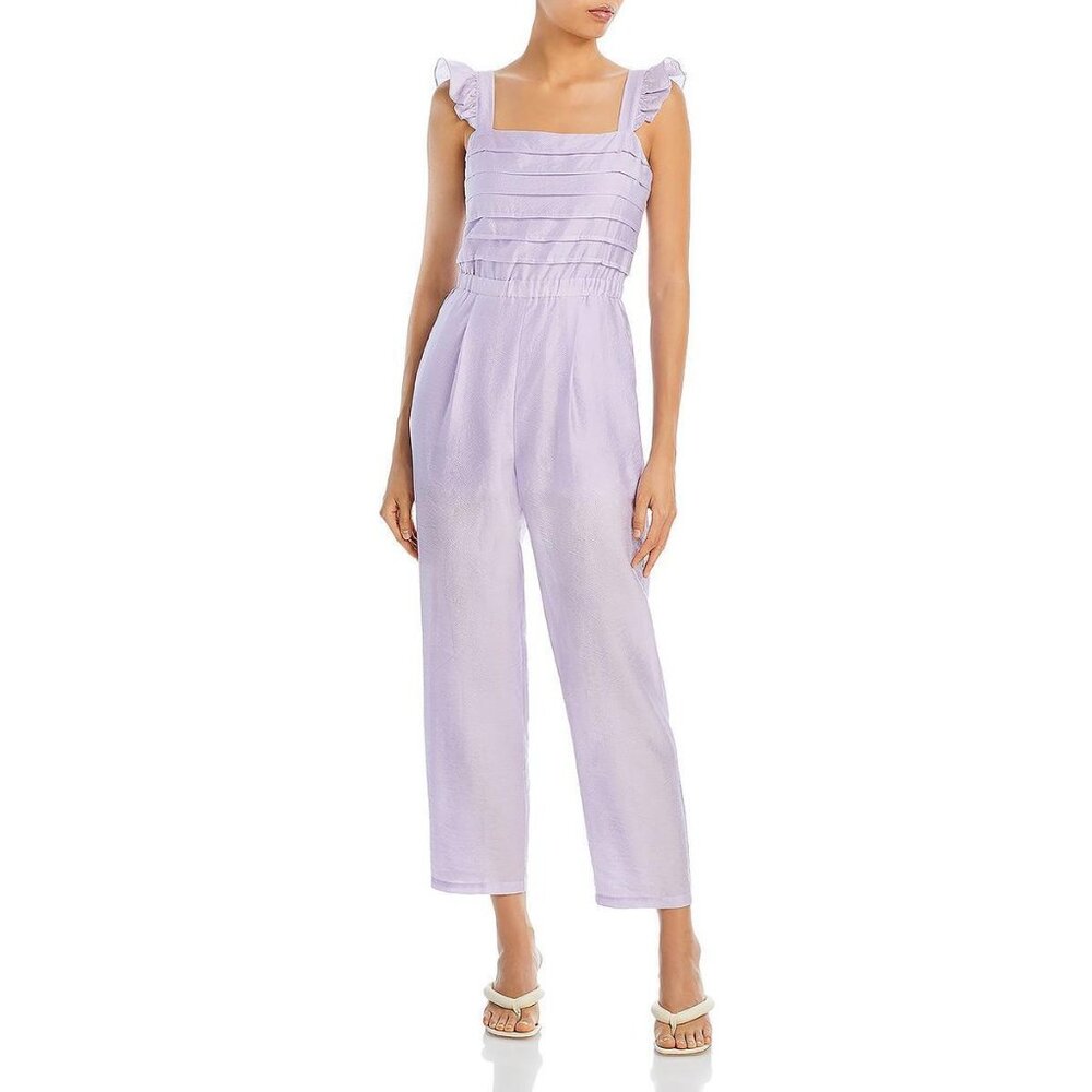 Lost + Wander Women's Poolside Sage Ruffled Strap Jumpsuit Purple M B4HP $128